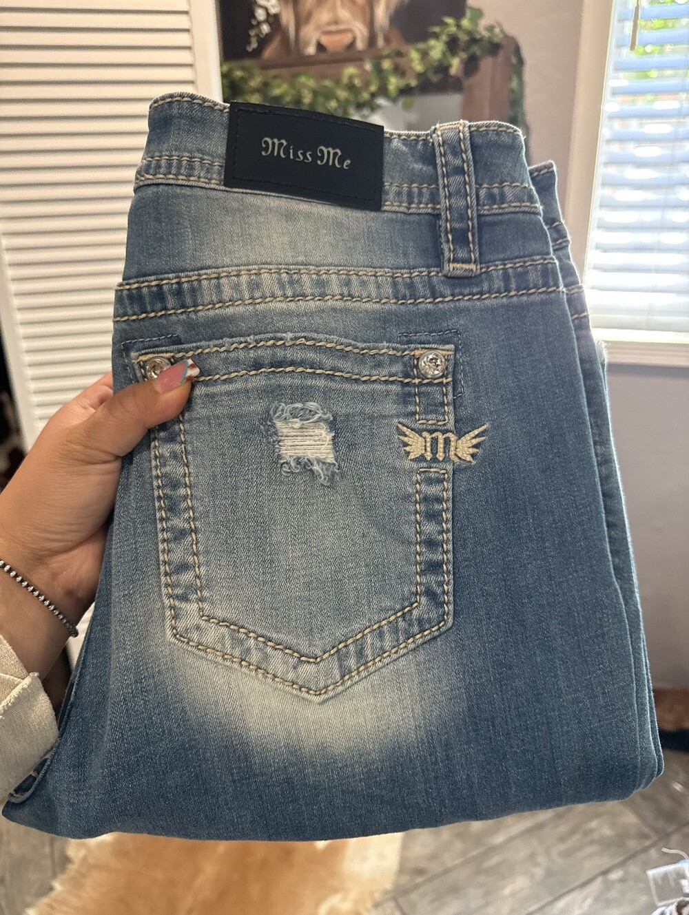 Miss Me Light Blue FLARE- two Sizes